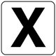 845-81X [アルファベット表示ステッカーX 5枚組 （中） 100×100]