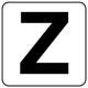 845-81Z [アルファベット表示ステッカーZ 5枚組 （中） 100×100]