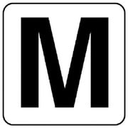 845-82M [アルファベット表示ステッカーM 5枚組 （大） 150×150]