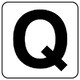 845-82Q [アルファベット表示ステッカーQ 5枚組 （大） 150×150]
