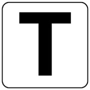 845-82T [アルファベット表示ステッカーT 5枚組 （大） 150×150]