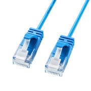 LANケーブル 0.5m CAT6A準拠 極細 ケーブル径2.8mm ブルー 爪折れ防止 より線 UTP ストレート結線 RJ45 KB-SL6A-005BL