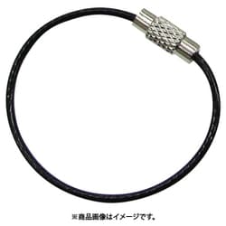 B-2969 [水本 キーワイヤーホルダー ワイヤー径1mm全長200mm ブラック （1個入り）]