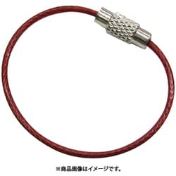 B-2987 [水本 キーワイヤーホルダー ワイヤー径1.5mm全長150mm レッド （1個入り）]