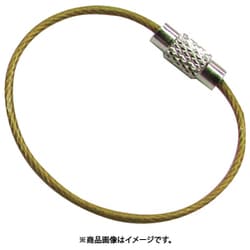 B-2988 [水本 キーワイヤーホルダー ワイヤー径1.5mm全長150mm ゴールド （1個入り）]