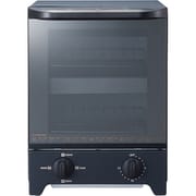 オーブントースター 2枚焼き対応 ヒーター4段階切替 縦型 2段式 ミラーガラス扉搭載 ブラック KOS-1031-K