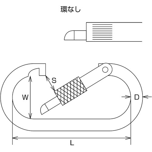 水本機械製作所 K-1 [水本 ステンレス カラビナ SUS316 環なし