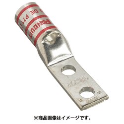 銅製圧縮端子 2穴 幅細取付板 電線サイズ 350 kcmil 取付穴サイズ 104mm 取付穴間隔 254mm LCDN350-38D-X