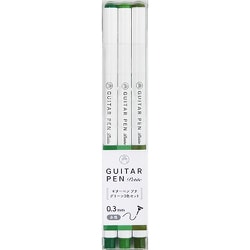 水性カラーペン ギターペンプチ グリーン 3色セット GRPT-3GR