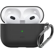 カラビナ付き シリコンケース ESR Bounce Case for AirPods（第3世代）専用 カラビナ付きシリコンケース Black