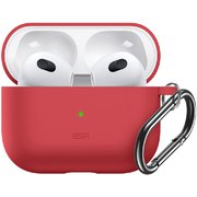 カラビナ付き シリコンケース ESR Bounce Case for AirPods（第3世代）専用 カラビナ付きシリコンケース Red