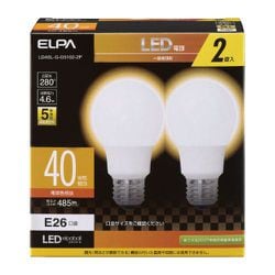 一般電球型LED電球 40W型相当 電球色 口金E26 2個入り LDA5L-G-G5102-2P