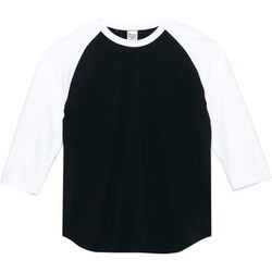 5.6オンス CRB ヘビーウェイトベースボールT ブラック×ホワイト XL [Tシャツ]