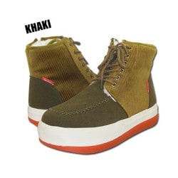 TG-2056 KHAKI L [GODDESS ゴッデス☆ボア！ーツ ボーダームートン スニーカー +enbridgeインソール 厚底 アッパー素材：合成皮革 ソール素材：合成ラバー+合成素材 カーキ サイズ：L]