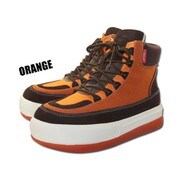 TG-2057 ORANGE S [GODDESS ゴッデス☆マウンテンブーツ ボーダー スニーカー +enbridgeインソール 厚底 アッパー素材：合成皮革 ソール素材：合成ラバー+合成素材 オレンジ サイズ：S]