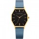 Ewalu レディース レザーベルト 36mm×39mm ブルー 正規品 1年保証 GBK05