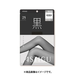 アスティーグ 【黒】クールな漆黒 25デニールシアータイツ L-LL ディープブラック AP6003