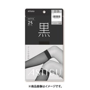 アスティーグ 【黒】クールな漆黒 ひざ下丈25デニールシアータイツ 22-25cm ディープブラック FS4096