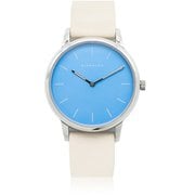 Pilina ユニセックス レザーベルト 38mm ブルー/ホワイト 正規品 1年保証 BL01
