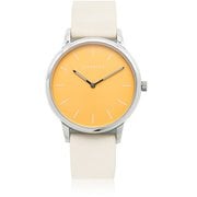 Pilina ユニセックス レザーベルト 38mm オレンジ/ホワイト 正規品 1年保証 OR01