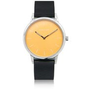 Pilina ユニセックス レザーベルト 38mm オレンジ/ブラック 正規品 1年保証 OR02