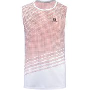 SENSE AERO TRAIL TANK M LC1743900 WHITE/FIERY RED Mサイズ [ランニングウェア シャツ メンズ]