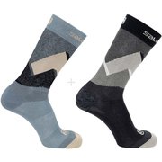 OUTLINE CREW 2-PACK LC1815500 STORMY WEATHER/BLACK Lサイズ [アウトドア ソックス]