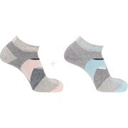 OUTLINE ANKLE 2-PACK LC1815100 MEDIUM GREY/PASTEL TURQUOISE/ALMOND CREAM Lサイズ [アウトドア ソックス]