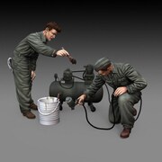 RM896 1/35 レジン製ディティールアップパーツ WWII 汎用 塗装する兵士（2体セット） [1/35 ディティールアップパーツ]