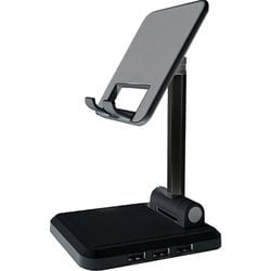 ATST-HUB1 BK [スマホ＆タブレット USBハブ付き 折りたたみスリムスタンド ブラック]