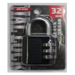 MO-01BK [ダイヤルロック 文字合わせ錠 32mm ブラック]