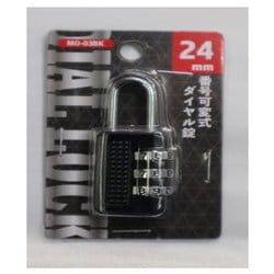 MO-03BK [ダイヤルロック 文字合わせ錠 24mm ブラック]