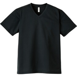 4.4オンス AVT ドライVネックTシャツ ブラック S [シャープなVネック]