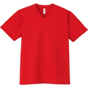 4.4オンス AVT ドライVネックTシャツ レッド 5L [シャープなVネック]
