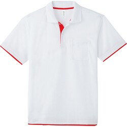4.4オンス AYP ドライレイヤードポロシャツ ホワイト×レッド 5L [ポロシャツ]