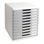 EXACOMPTA モデュローレターケース 10段 A4 ライトグレー / ストーングレー MTF302041D
