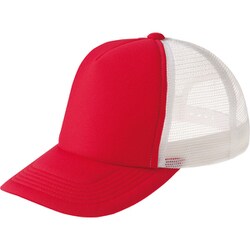 メッシュキャップ EVMイベントメッシュキャップ ホワイト×レッド F