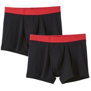 YGボクサーパンツ 前あき 綿混ストレッチ2枚組 LLサイズ ブラツク YV5083A