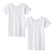 AF8450B [ハンソデシヤツ 子供肌着2枚組 女児 100サイズ ホワイト]