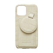 Ha-2111-515 ECRU [サークル iPhone 12/12 Pro用 クロコ柄 多機能ケース]