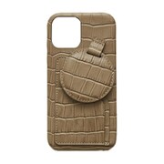 Ha-2111-515 graybeige [サークル iPhone 12/12 Pro用 クロコ柄 多機能ケース]