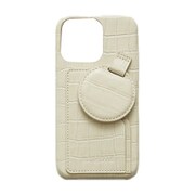 Ha-2111-517 ECRU [サークル iPhone 13 Pro用 クロコ柄 多機能ケース]