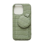 Ha-2111-517 RETRO GREEN [サークル iPhone 13 Pro用 クロコ柄 多機能ケース]