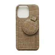 Ha-2111-517 graybeige [サークル iPhone 13 Pro用 クロコ柄 多機能ケース]