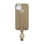 Ha-2111-602 graybeige [カラバシュ iPhone 13用 ケース ショルダーストラップ付き]