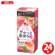 ぎゅっと果実+酢 ピーチミックス 200ml×24本