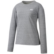 M ロゴ ASA II Tシャツ ロング スリーブ M LOGO ASA II TS LS W MIV01871 6342 CHARCOAL HEATHER Mサイズ(日本：Lサイズ) [アウトドア カットソー レディース]
