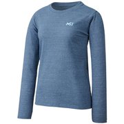 M ロゴ ASA II Tシャツ ロング スリーブ M LOGO ASA II TS LS W MIV01871 6357 HEATHER NAVY Lサイズ(日本：XLサイズ) [アウトドア カットソー レディース]
