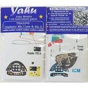 YMA3249 グラディエーターMk.II・着色計器板・ICM用 [1/32スケール ディテールアップパーツ]