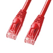 LANケーブル 0.5m CAT6A 柔らかい レッド 爪折れ防止 難燃素材 PoE対応 より線 UTP ストレート結線 RJ45 KB-T6AY-005R